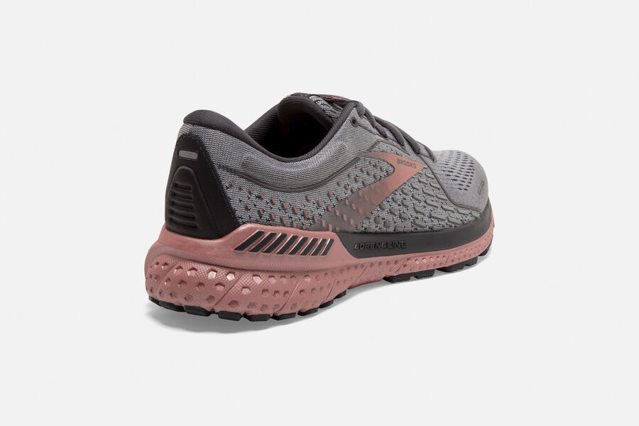 Brooks Adrenaline GTS 21 Road Running Shoes Womens Dark Grey/Pink 632910-YDJ